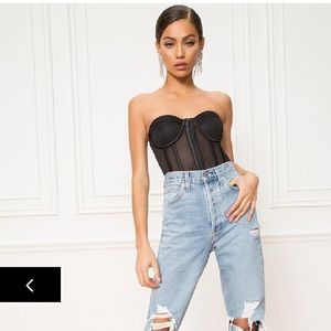 Super down black corset